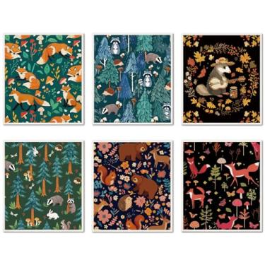 Imagem de CREATCABIN Panos de prato suecos para cozinha 6 peças de toalha de prato de animais reutilizável lavável absorvente panos de esponja de limpeza de celulose sem odor para cozinha de mesa em casa