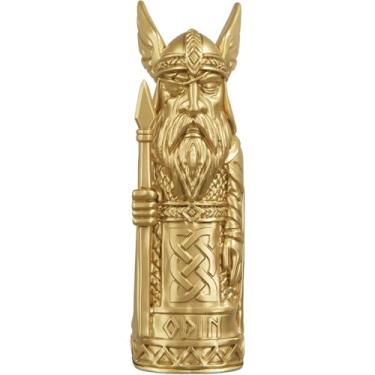 Imagem de Estátua Imagem Odin Mitologia Nórdica - Versão Totem (Cor Ouro)