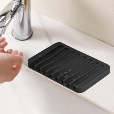 Imagem de Saboneteiras autodrenantes, escorredor de cachoeira de silicone, suporte de sabão para banheiro, prolongar a vida útil do sabonete, manter limpo a seco e fácil limpeza