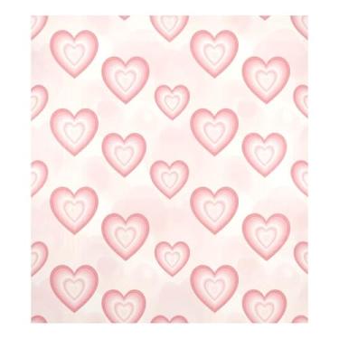 Imagem de Blueangle Dia dos Namorados Corações Concêntricos Capa Magnética para Lava-Louça, Decoração Frontal de Lava-Louça, Decalques de Armário Doméstico, Adesivos Eletrodomésticos, 58 cm C x 66 cm Adesivo