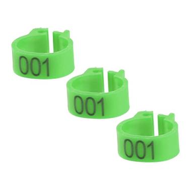 Imagem de Generic Anéis de Perna de Pombo Usam Faixas Plásticas Numeradas Resistentes para Carta Pombo para Adultos 400g 100pcs Saco 8mm 001-100 (Verde)