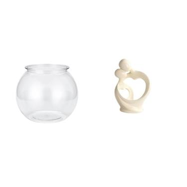 Imagem de Whtkoph Ornamento Transparente para Aquário Pequeno, Vaso, Mesa, Escritório, Figura Abstrata, Estátua de Casal, Coleção de Arte, Escultura.