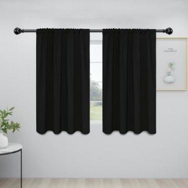 Imagem de Cortinas Easy-Going Blackout com isolamento térmico 86x114 cm pretas