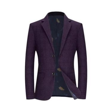 Imagem de Blazer Listrado De Duas Cores Em Tamanho Grande Para Homens Moda Casua