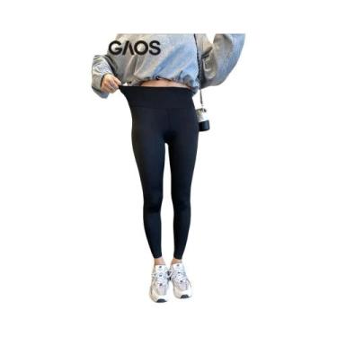 Imagem de Legging Feminina Cintura Alta BIVIGAOS - Preta, Slim Fit e Elástica pa