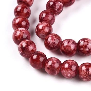 Imagem de 100 peças de contas de vidro para fazer joias 8 mm contas redondas de vidro de cristal tijolo fogo espaçador contas para artesanato DIY brinco colar pulseira suprimentos de joias