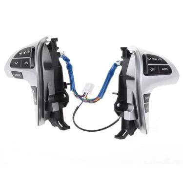 Imagem de HTNAFONI Interruptor de controle de áudio de volante de 2 cores OEM 84250-0E220 1 peça (cor: prata)