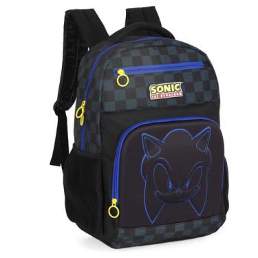 Imagem de Mochila De Costas Juvenil Escolar Sonic 3D Original Luxcel