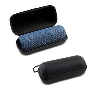 Imagem de Estojo rígido de armazenamento para JBL ESSENTIAL 1/2 Flip 4/5/6/7 com fivela de metal, bolsa organizadora de viagem à prova de choque de EVA para alto-falante JBL Flip Bluetooth (apenas capa) - Preto