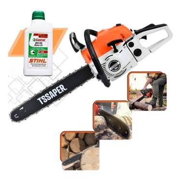 Imagem de Motosserra a Gasolina T-ssaper Mg52cc com Sistema Anti Vibraçao 3hp Super Forte