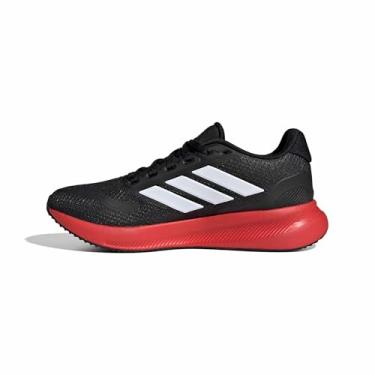 Imagem de adidas Tênis infantil unissex Run Falcon 5, Preto/Branco/Vermelho Brilhante, 20