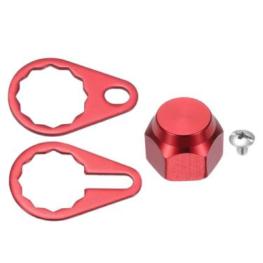 Imagem de YELARXI Tampas de porca de parafuso de molinete de pesca, peça de substituição de porca de placa de bloqueio do puxador esquerdo M8 - Adequado para (acessórios de bricolagem/pesca/reparação), vermelho