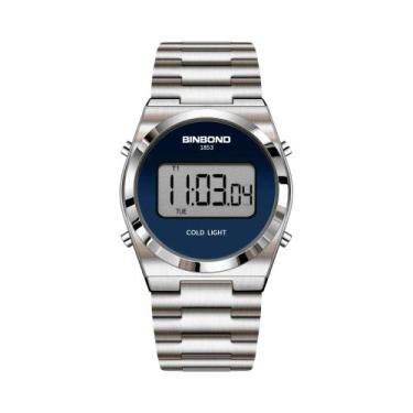 Imagem de Relógio Esportivo Digital De Luxo Masculino Em Aço Inoxidável Com LED,