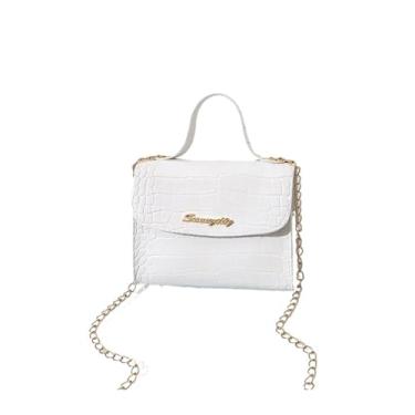 Imagem de BCMCBV Bolsa feminina mini bolsas femininas atacado chique corrente bolsas transversais bolsa de ombro único bolsas femininas, Branco, One Size