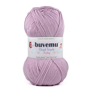 Imagem de Buvemu Cloud Touch Baby – Fio macio anti-bolinhas DK Weight para roupas de bebê, cobertores e crochê e tricô Amigurumi, 90% acrílico, 10% viscose derivado de bambu, 100 g / 260 jardas (lilás, 1 pacote