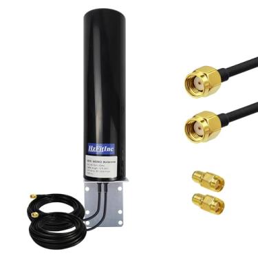 Imagem de Antena WiFi MIMO 2X2 Tri-Band 2.4G 5GHz 6G Antena Direcional Externa Cabo RP-SMA de 3 metros com suporte de montagem em poste Adaptador SMA para roteador WiFi 6 6E Hotspot PC Desktop PCI-E Placa de