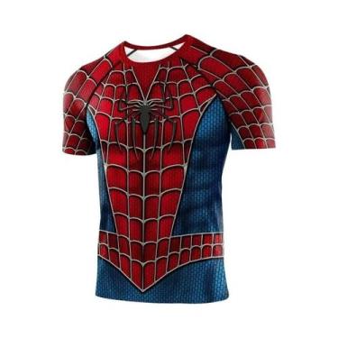 Imagem de Camiseta De Compressão Raglan Masculina Homem-Aranha 2099 Fantasia De 