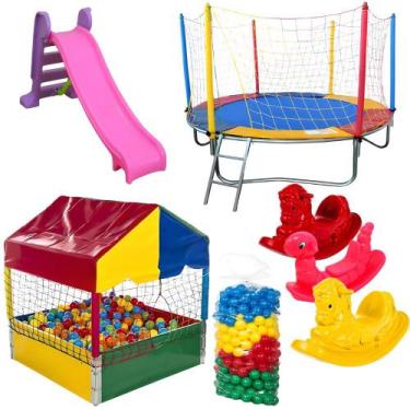 Imagem de  Kit Completo Com Cama Elástica 2,30m  Piscina de Bolinhas 1,00m  500 