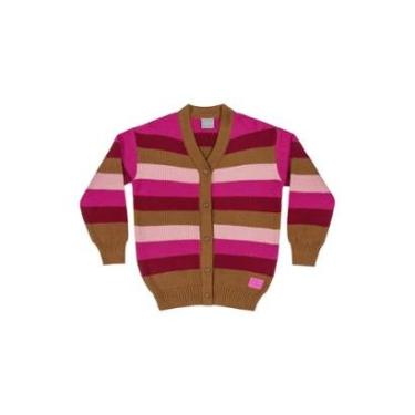Imagem de Cardigan Listrado em Tricô Infantil Menina Quimby-Feminino