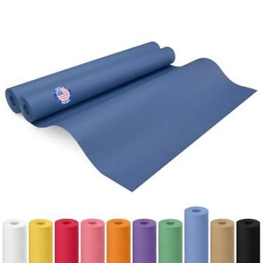 Imagem de Rolo de papel kraft azul de 61 cm x 3048 cm, pacote com 2 - Papel artesanal de qualidade feito nos EUA para embrulhar presentes, artes e artesanato infantil, projetos escolares - 100% reciclado