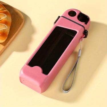 Imagem de Garrafa de água retangular com canudo portátil, à prova de vazamento, não tóxico, livre de BPA, esportes de bicicleta motivacional com bebida para academia, ioga e viagem, escritório, tampa de