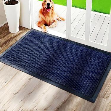 Imagem de Fireosma Capacho, tapete de boas-vindas para tapete de porta da frente, entrada interna, tapete azul ao ar livre, tapete antiderrapante durável, tapetes de entrada ao ar livre, interior, para entrada