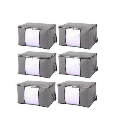Imagem de Saco Organizador Para Cobertor Caixa Organizadora Casaco Guarda Roupa Grande Caixa De Roupas(KIT6)