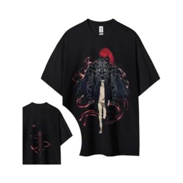 Imagem de Camiseta Unissex De Algodão Com Gola Redonda Estilo Anime Confortável 