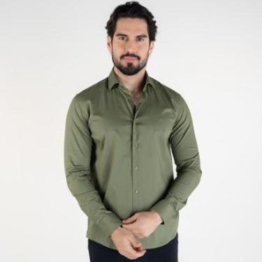 Imagem de Camisa Aramis Icon Custom Slim Fit Verde Musgo-Masculino