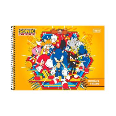 Imagem de Caderno De Cartografia E Desenho Espiral Capa Dura Sonic 80 Folhas Estampa 2