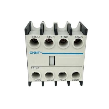 Imagem de 1 bloco de contato auxiliar de contator CA F4-04 4NC F4-40 4NO F4-22 2NO+2NC F4-31 3NO +1NC F4-13 Contato auxiliar LA1-DN (Cor: F4-04 4NC)
