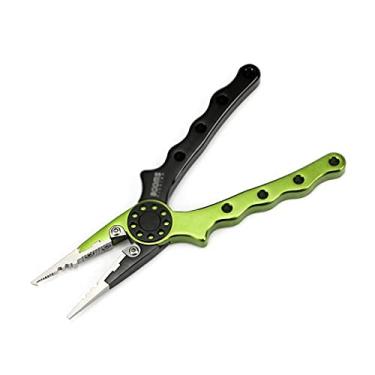 Imagem de Alicates de pesca de liga de alumínio, cortadores de anel dividido, ferramenta de remoção de ganchos com cordão retrátil e alicate de isca de equipamento de bainha