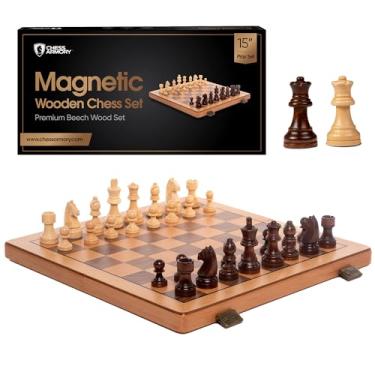 Imagem de Chess Set Magnetic - Premium Wooden Board Game with a Portable Wood Case and Secure Storage for Pieces, Set for Kids and Adults (Beech Wood) - Chess Armory