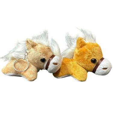 Imagem de Mini Cavalo Pelúcia Chaveiro Fazenda Cavalinho Fofo 10cm