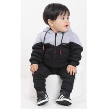 Imagem de Conjunto Casaco Luxo Bebê Menino Moletom Inverno Lessa B8897-Masculino