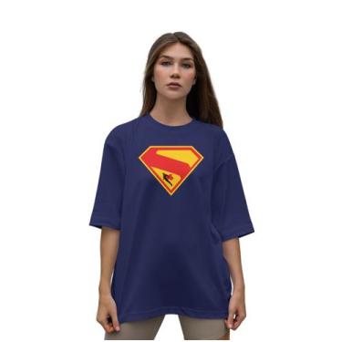 Imagem de Camisa Oversized Super Man Legacy Adulto - Glev.Conceito, P, Azul escu