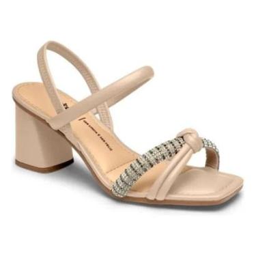 Imagem de Sandalia Dakota Salto Grosso Brilho Nude Conforto Y9765-Feminino