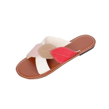 Imagem de Sandálias Peep-Toe femininas coloridas com alça envolvente, sapatos de praia confortáveis para uso casual primavera verão, Bege, 35