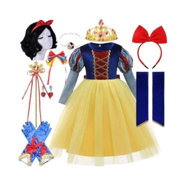 Imagem de Fantasia De Princesa Branca De Neve Para Meninas, Vestido Cosplay Com 