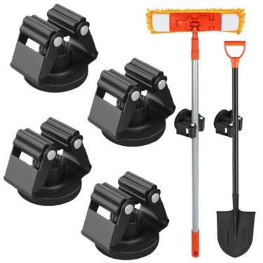 Imagem de Suporte de vassoura magnético MUTUACTOR, 4 peças, 12 libras, pesado