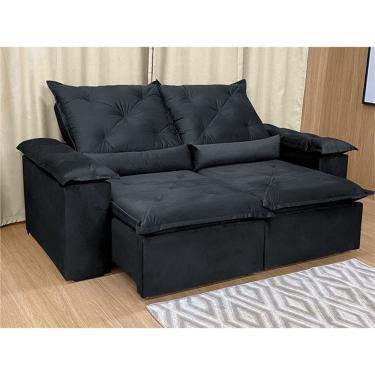 Imagem de Sofá Retrátil Reclinável 1,80 m Preto 204 Athenas