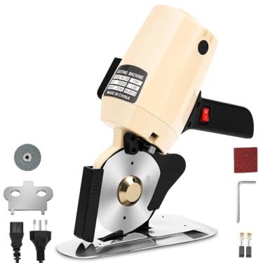 Imagem de 110V Máquina Corte Cortar Tecidos, Lâmina octogonal de 100 mm, Corte de 25 mm de Espessura, Tesoura Eletrica Tecido