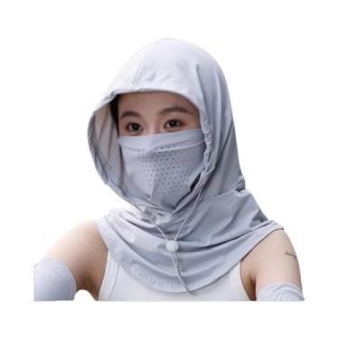 Imagem de Chapéu Unissex Respirável De Seda Gelada Com Proteção UV E Máscara Int