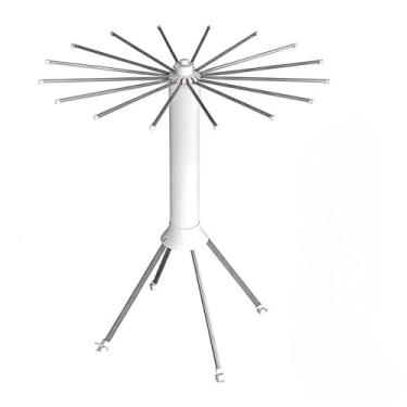 Imagem de Varal Dobrável Portátil Giratório de Chão - 16 Hastes em Aço Inoxidável, Funcional para Secagem de Roupas Domésticas