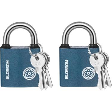 Imagem de Cadeado, 2 cadeados com chaveiro, cadeado de ferro, à prova de intempéries, cadeado de segurança, pequeno cadeado para portas, galpão, armazém, garagem, armários de escritório