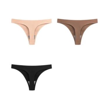 Imagem de Conjunto De 3 Calcinhas G-String Sexy Sem Costura Para Mulheres plus S