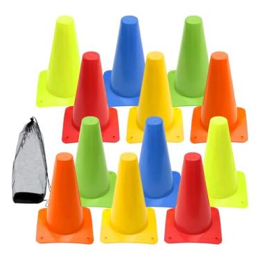 Imagem de Cones para treinamento esportivo, cones de treinamento de futebol, equipamento de treino de futebol | para basquete, tênis, beisebol, softball, futebol, campo, academia, treinamento ao ar livre