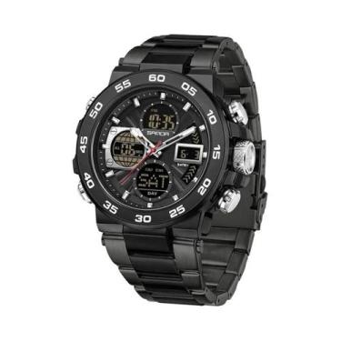 Imagem de Relógio Esportivo Masculino À Prova D'Água Com Duplo Display Multifunc
