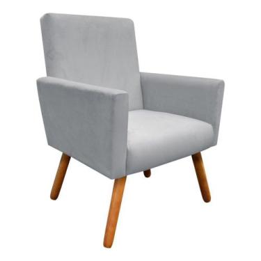 Imagem de Poltrona Decorativa Nina Peach Cinza - D'Rossi