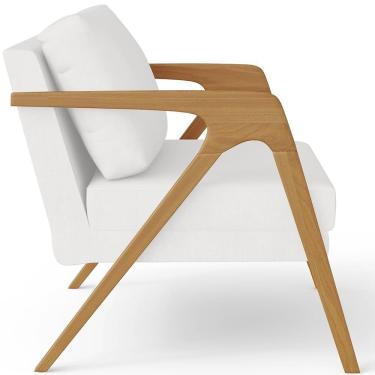 Imagem de Poltrona Pietra Com Estrutura De Madeira Corano Branco